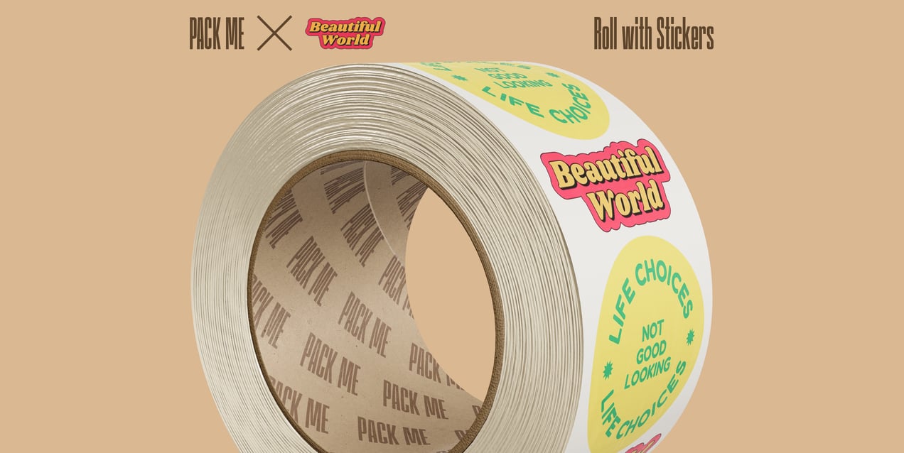 Roll with Stickers 3D Mockup, 3D model. ProVisual. 