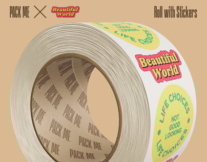Roll with Stickers 3D Mockup, 3D model. ProVisual. 