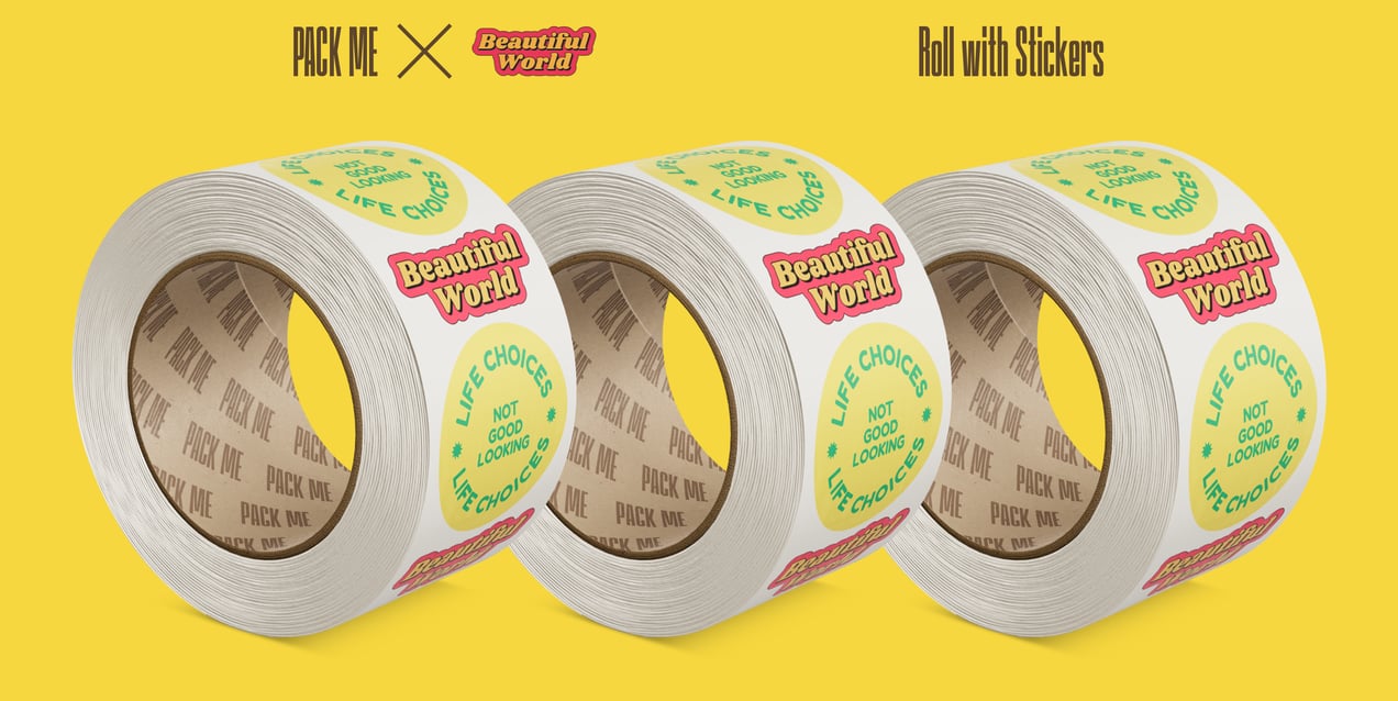 Roll with Stickers 3D Mockup, 3D model. ProVisual. 