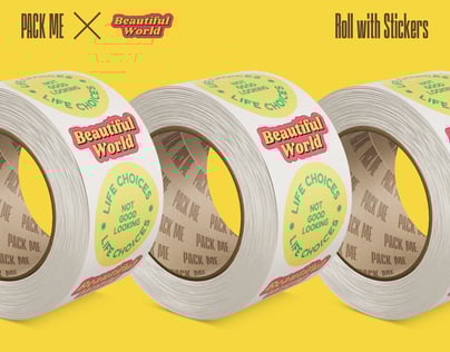 Roll with Stickers 3D Mockup, 3D model. ProVisual. 