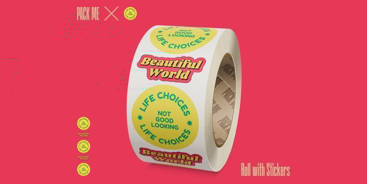 Roll with Stickers 3D Mockup, 3D model. ProVisual. 