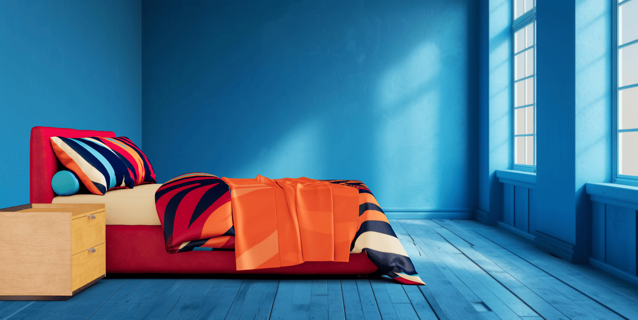 Bed 3D mockup. Create presentations using Online Mockup Generator.