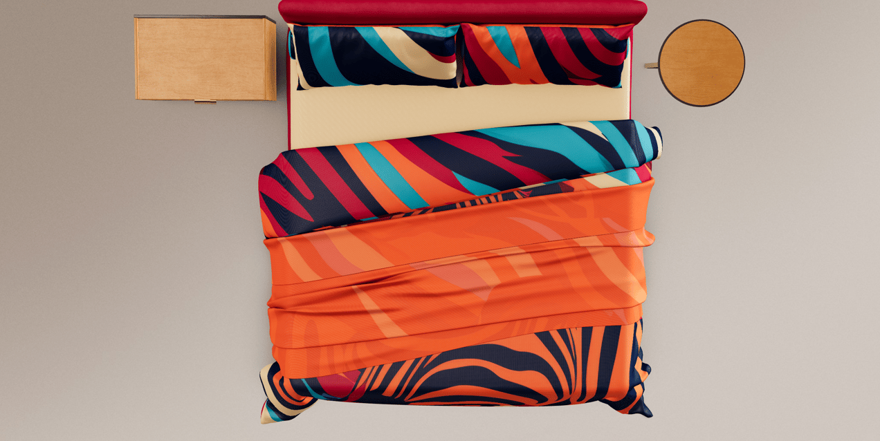 Bed 3D mockup. Create presentations using Online Mockup Generator.