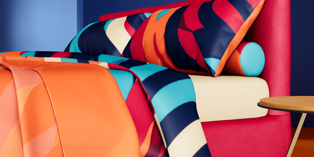 Bed 3D mockup. Create presentations using Online Mockup Generator.