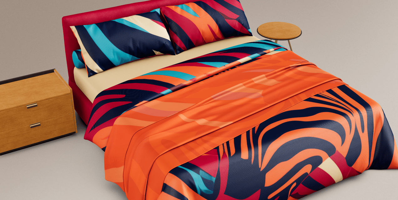 Bed 3D mockup. Create presentations using Online Mockup Generator.