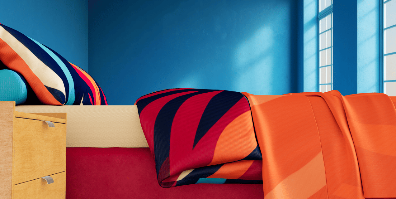 Bed 3D mockup. Create presentations using Online Mockup Generator.
