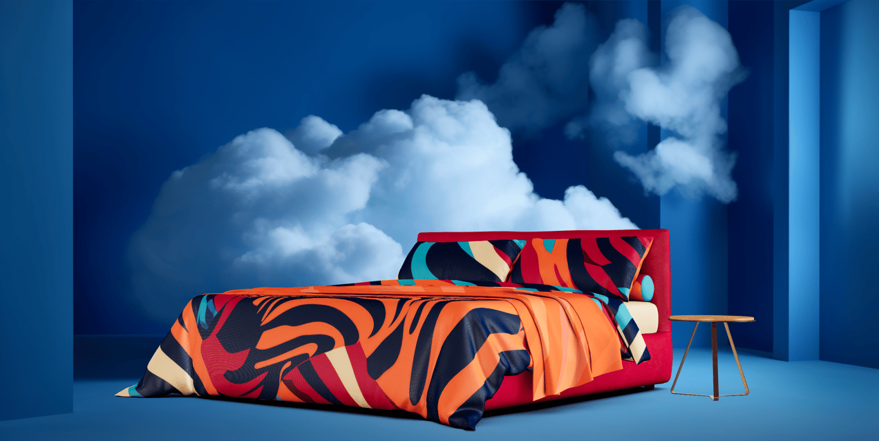 Bed 3D mockup. Create presentations using Online Mockup Generator.