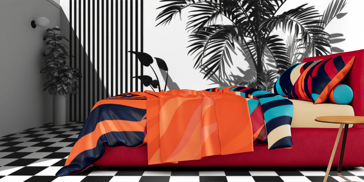 Bed 3D mockup. Create presentations using Online Mockup Generator.