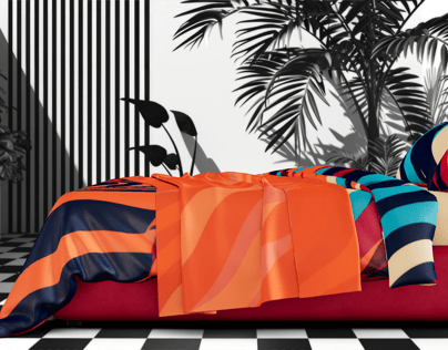 Bed 3D mockup. Create presentations using Online Mockup Generator.