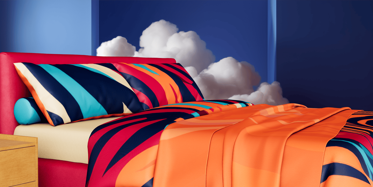 Bed 3D mockup. Create presentations using Online Mockup Generator.