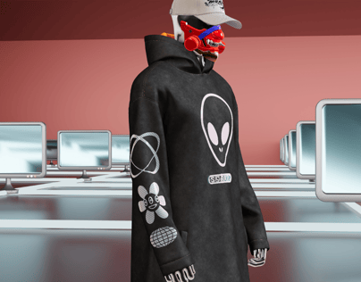 Hoodie, shorts, baseball cap mockup. Edit 3D model online.