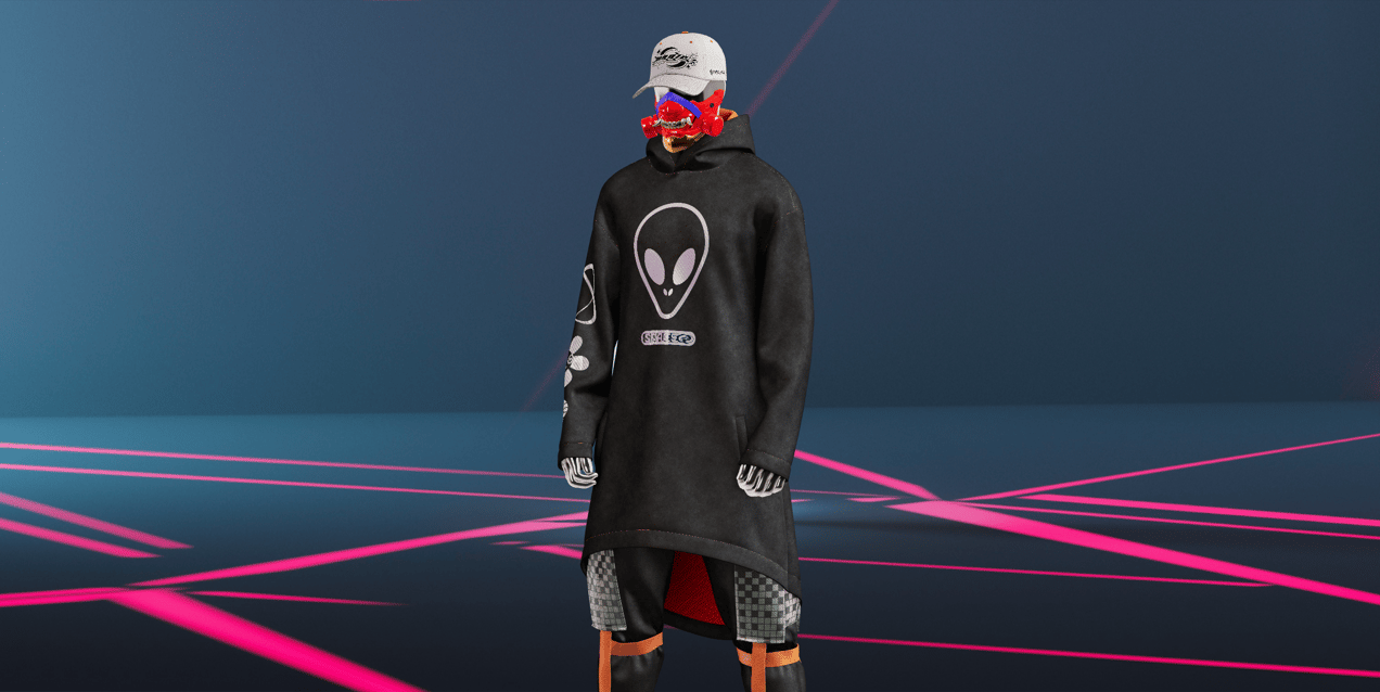 Hoodie, shorts, baseball cap mockup. Edit 3D model online.