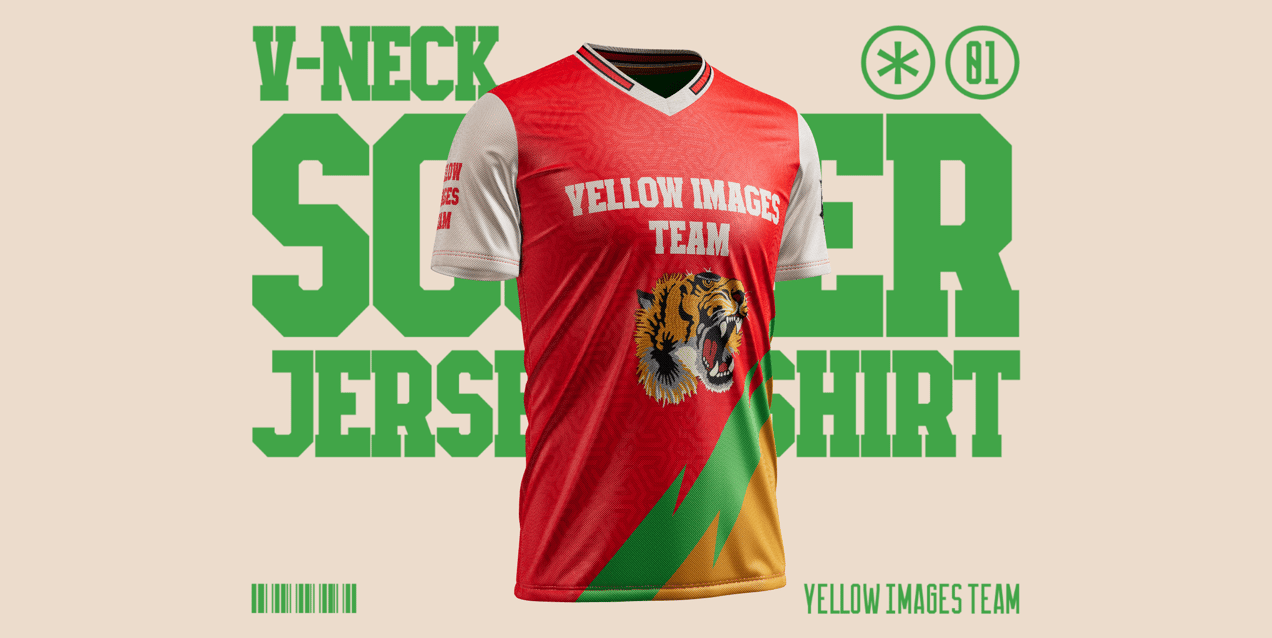 ProVisual — Jersey Mockup Soccer T-Shirt V-Neck 3D mockup