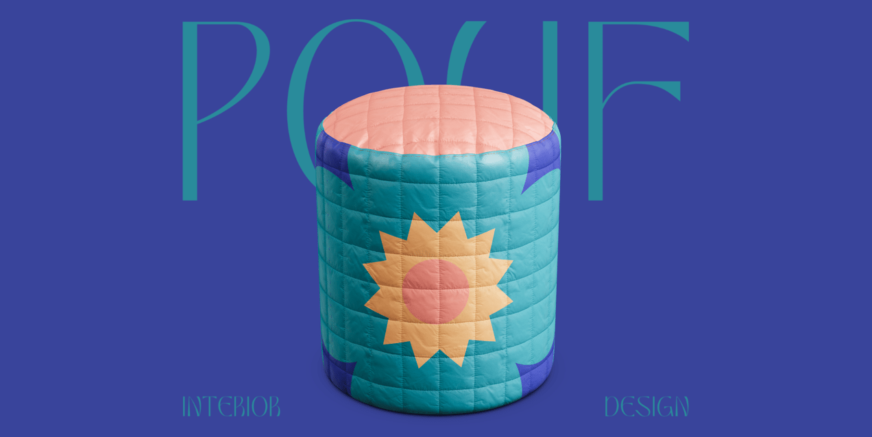 Round Pouf Mockup. Edit online. 3D model. ProVisual. 