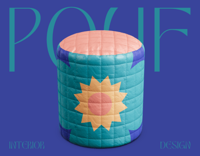 Round Pouf Mockup. Edit online. 3D model. ProVisual. 