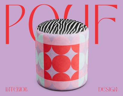 Round Pouf Mockup. Edit online. 3D model. ProVisual. 