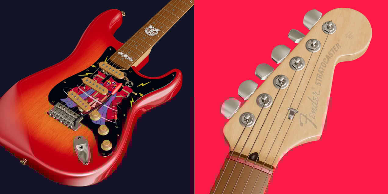 ProVisual —  Electric Guitar 3D mockup and 3D model - try it now and get yours today