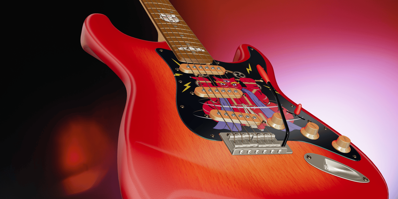ProVisual —  Electric Guitar 3D mockup and 3D model - try it now and get yours today