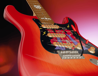 ProVisual —  Electric Guitar 3D mockup and 3D model - try it now and get yours today