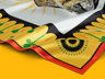 Square silk twill Scarf. Free Mockup. 3D model. ProVisual. 