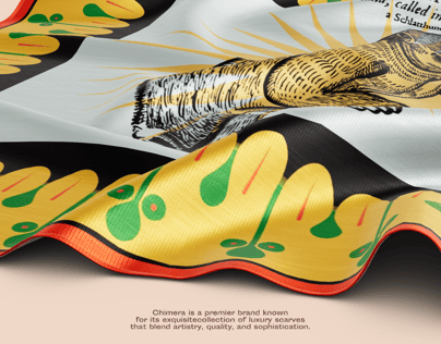 Square silk twill Scarf. Free Mockup. 3D model. ProVisual. 