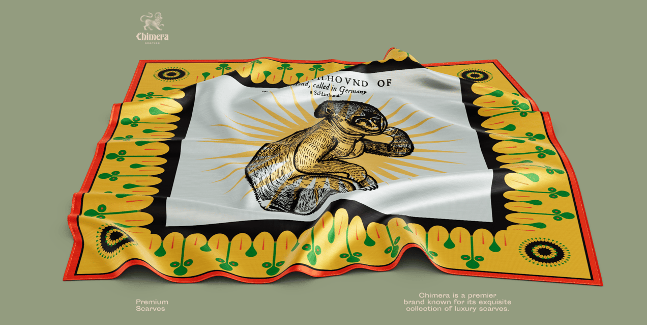 Square silk twill Scarf. Free Mockup. 3D model. ProVisual. 