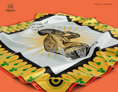 Square silk twill Scarf. Free Mockup. 3D model. ProVisual. 