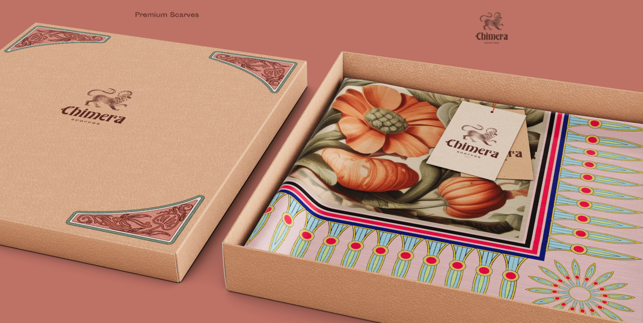 Scarf in Box 3D Mockup, 3D model. ProVisual. 