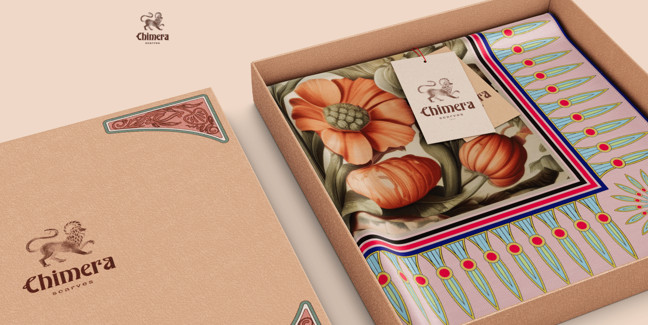 Scarf in Box 3D Mockup, 3D model. ProVisual. 