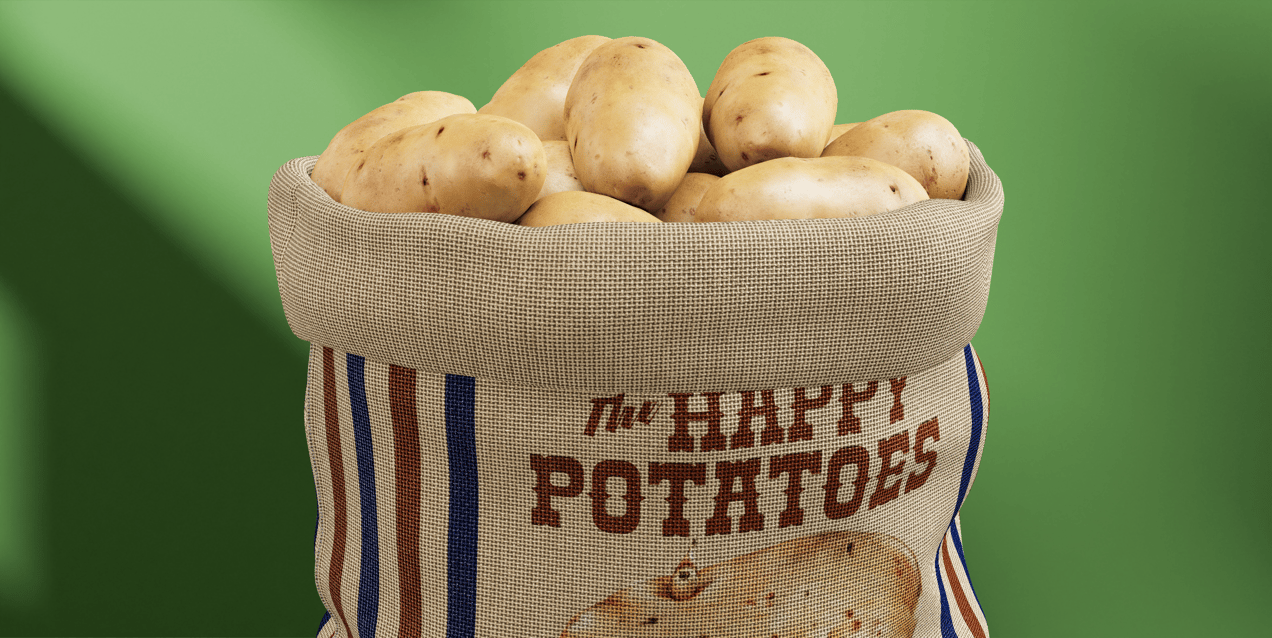 Sack with Potatoes. 3D model. ProVisual.