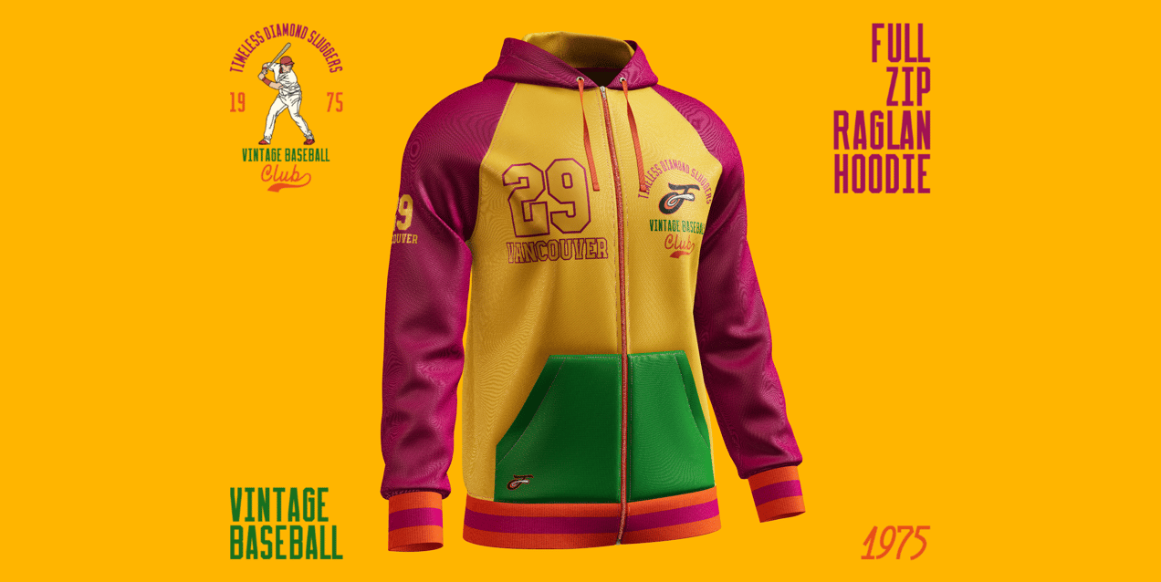 ProVisual — Full-Zip Raglan Hoodie 3D mockup