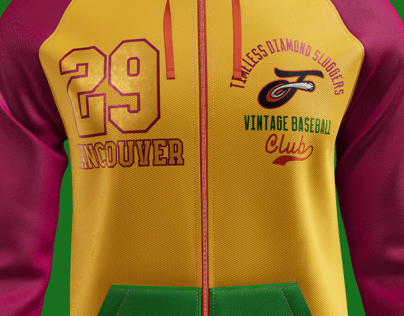 Full-Zip Raglan Hoodie. 3D model. ProVisual.