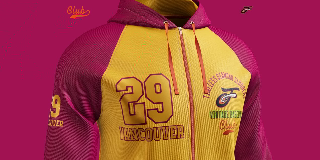 Full-Zip Raglan Hoodie. 3D model. ProVisual.