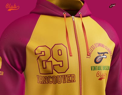 Full-Zip Raglan Hoodie. 3D model. ProVisual.