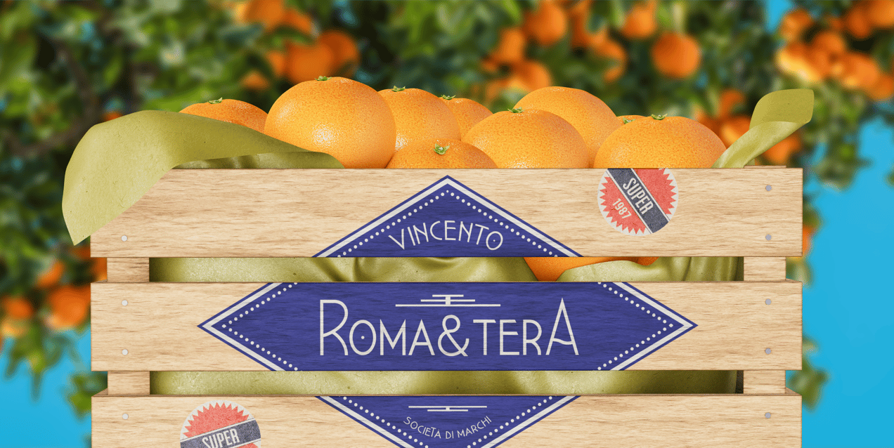 Crate with Oranges. Wooden box mockup. Edit 3D model online.