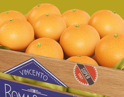 Crate with Oranges. Wooden box mockup. Edit 3D model online.