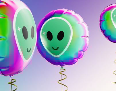 Round Foil Balloon. 3D model. ProVisual.