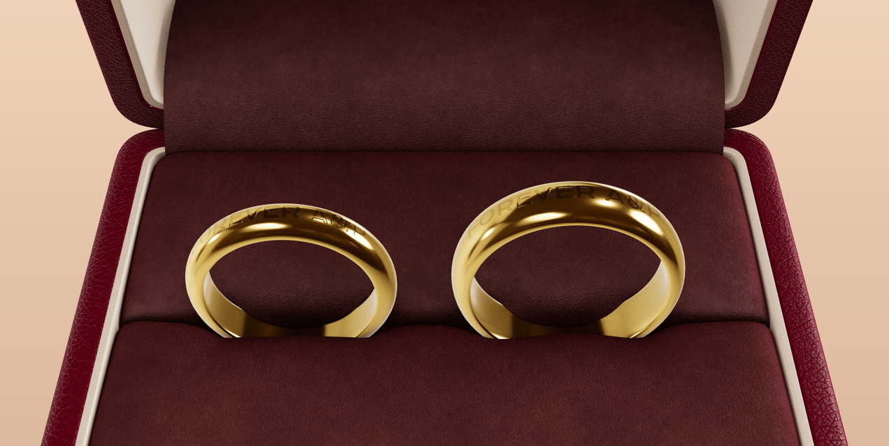 Wedding Ring Case 3D mockup. Create presentations using Online Mockup Generator.