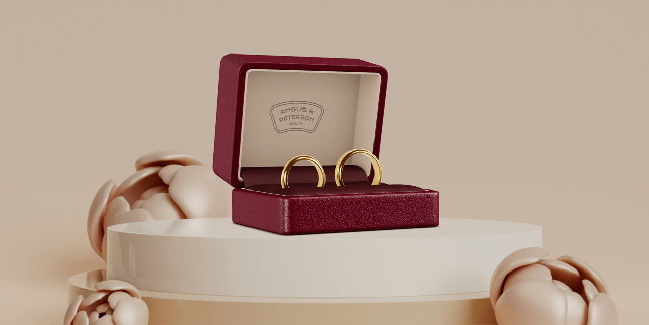 Wedding Ring Case 3D mockup. Create presentations using Online Mockup Generator.