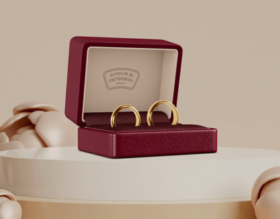 Wedding Ring Case 3D mockup. Create presentations using Online Mockup Generator.