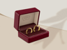 Wedding Ring Case 3D mockup. Create presentations using Online Mockup Generator.