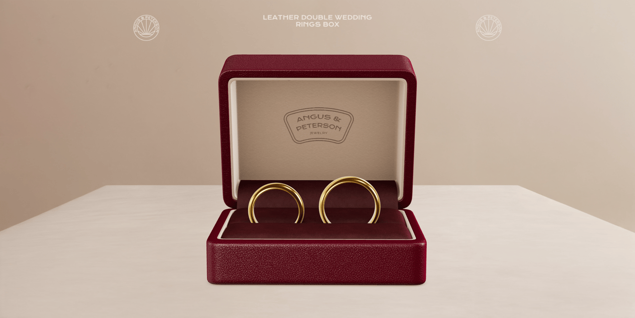 Wedding Ring Case 3D mockup. Create presentations using Online Mockup Generator.