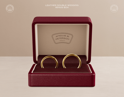 Wedding Ring Case 3D mockup. Create presentations using Online Mockup Generator.