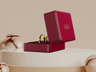 Wedding Ring Case 3D mockup. Create presentations using Online Mockup Generator.