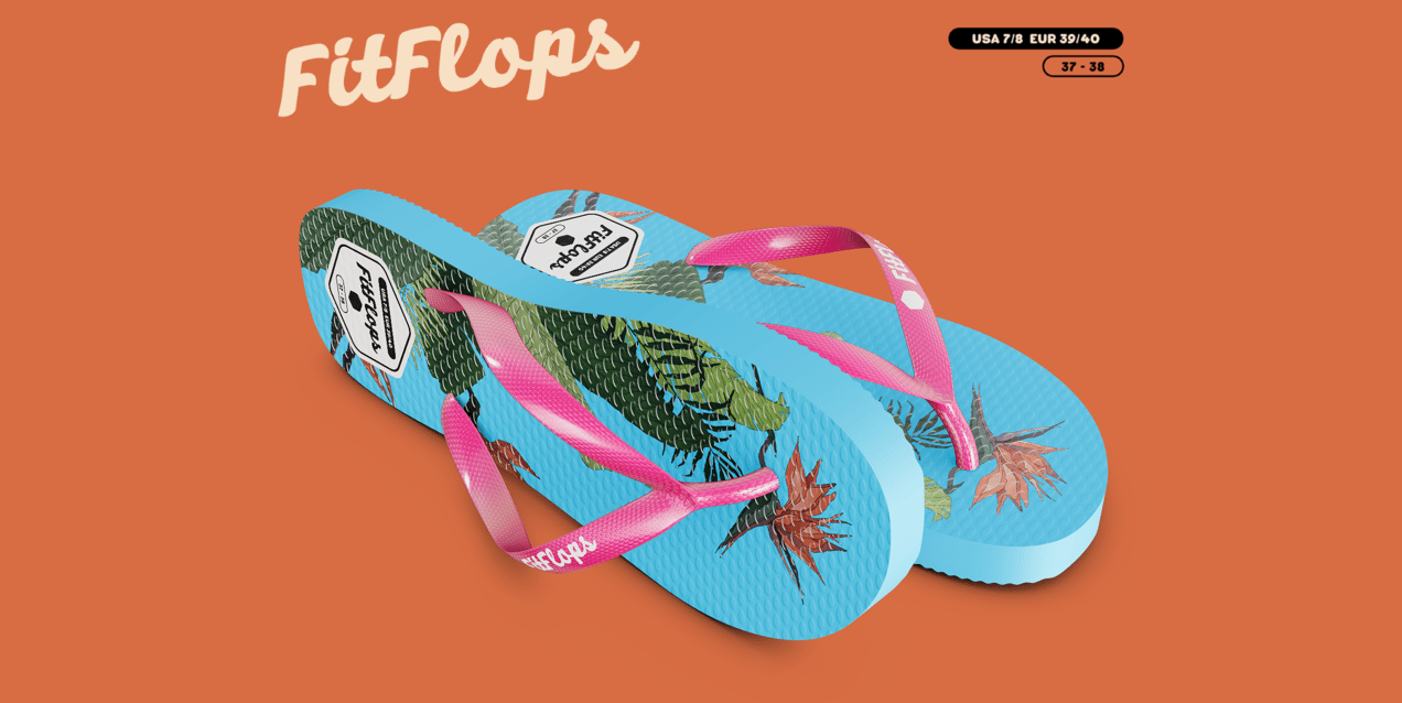 Flip Flops Sandals 3D model. Edit Online for Free. ProVisual.