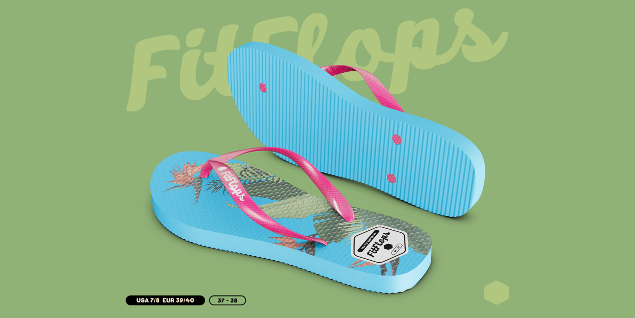 Flip Flops Sandals 3D model. Edit Online for Free. ProVisual.