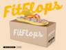 Flip Flops with Box 3D Mockup, 3D model. ProVisual. 