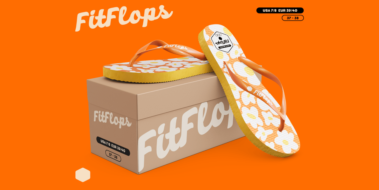 Flip Flops with Box 3D Mockup, 3D model. ProVisual. 