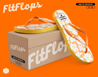Flip Flops with Box 3D Mockup, 3D model. ProVisual. 