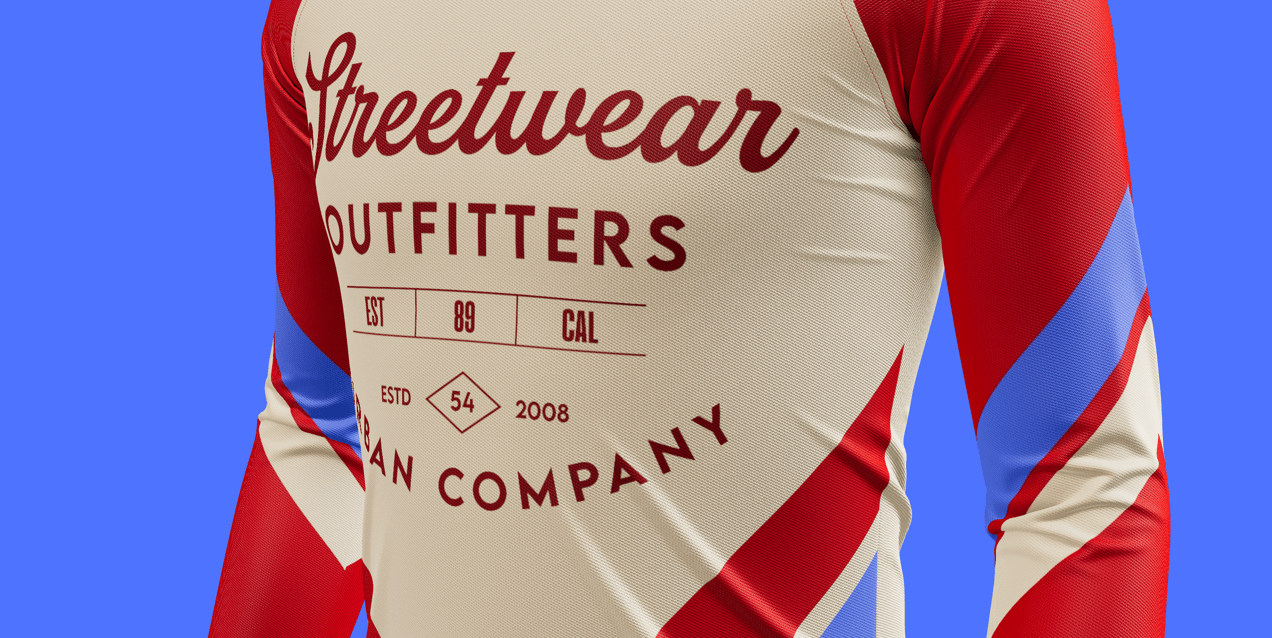 Free Long Sleeve 3D mockup. Create presentations using Online Mockup Generator.
